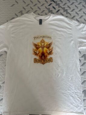'Peace and Blessings' Graphic Gildan Tee - White